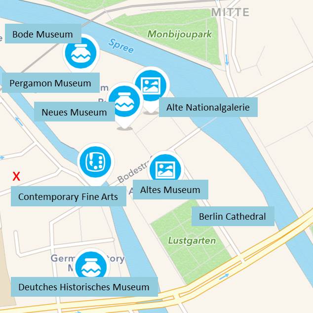 Berlin Müzeler Adası Harita
