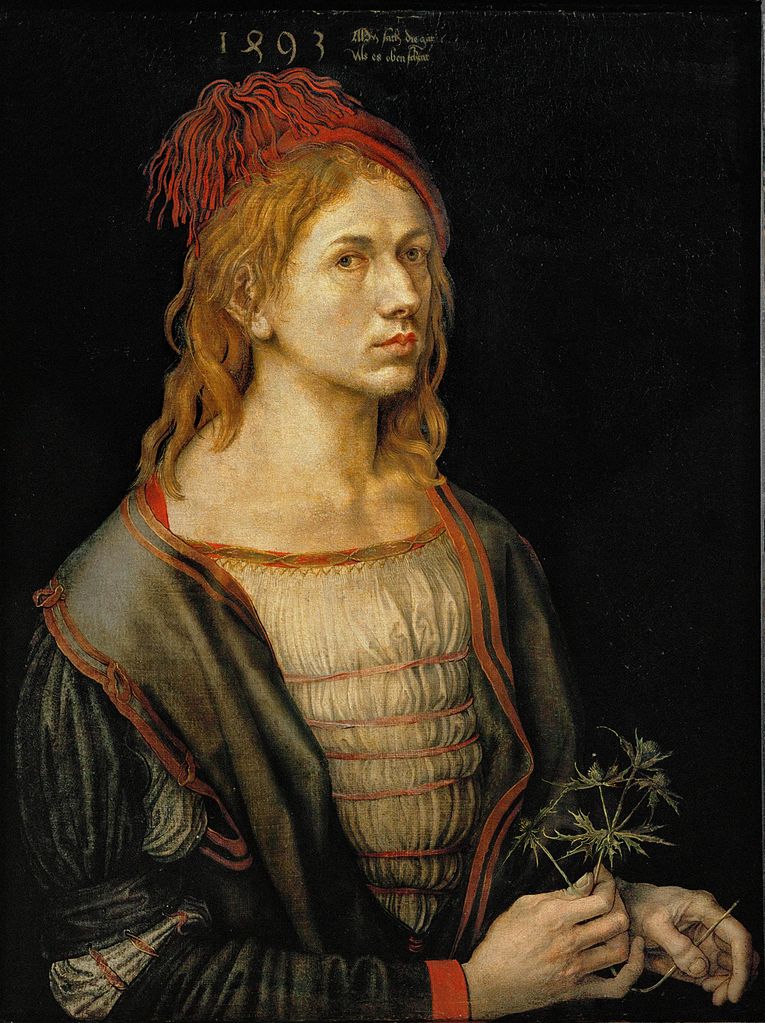 Self-Portrait or Portrait of the Artist Holding a Thistle (1493), Albrecht Dürer