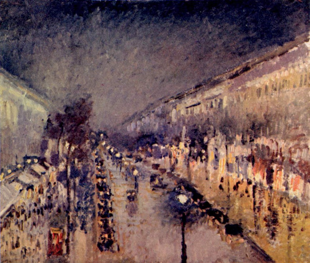 Camille Pisarro The Boulevard Montmartre at Night
